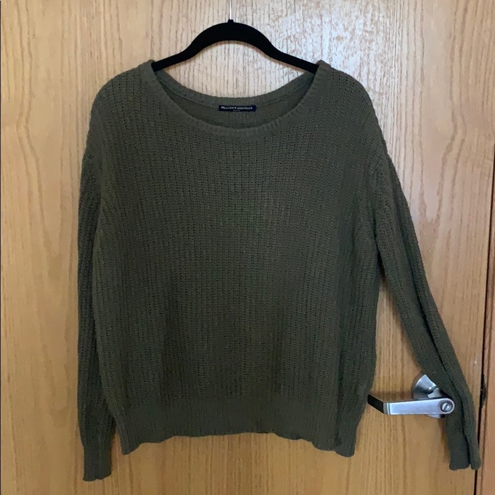 Brandy Melville Army Green Long Sleeve Sweater